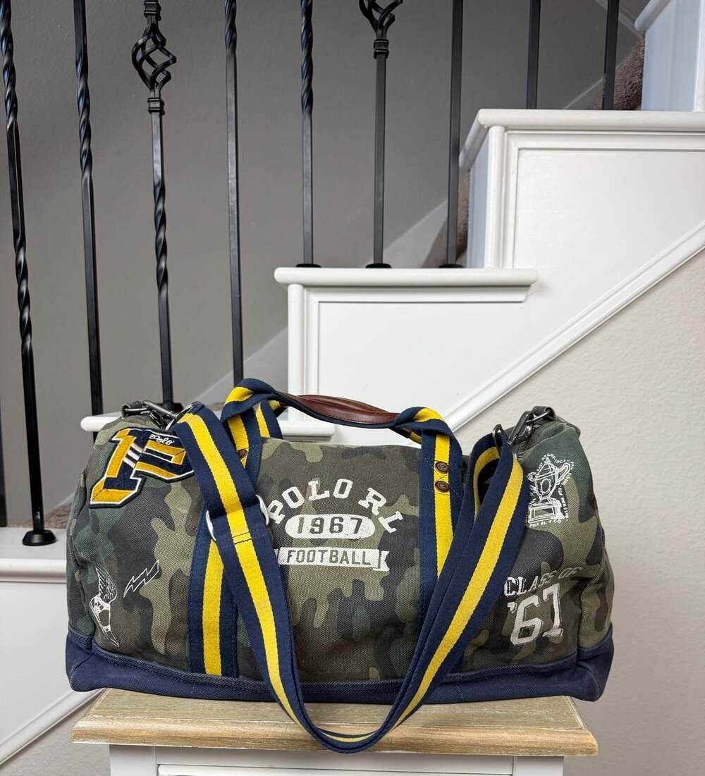 Polo Ralph Lauren Camo Duffle Bag Multi-Patch Canvas 1967